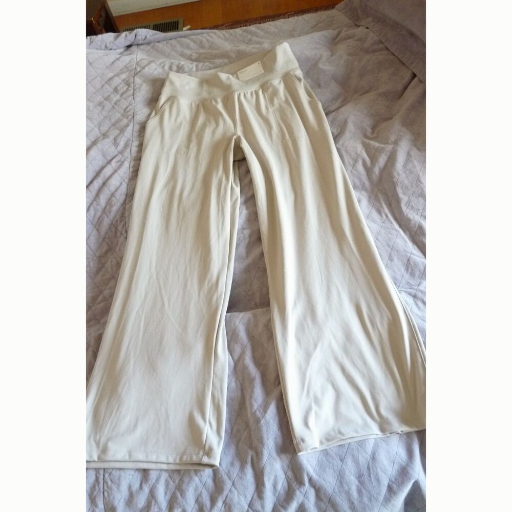 Stylus High Rise Elastic Waistband Pull On Wide Leg Pants Comfy Soft Knit L NWT